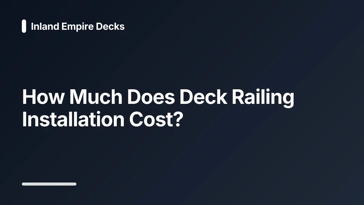 deck railing installation cost