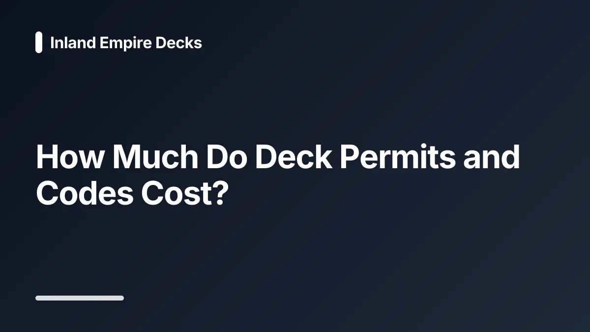 how much do deck permits and codes cost