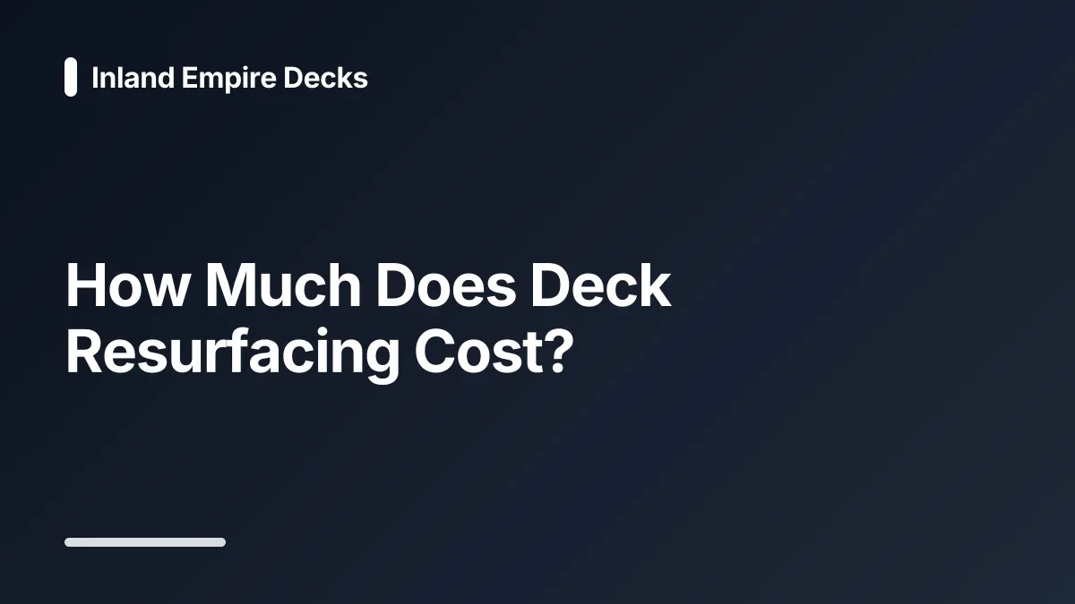 how much does deck resurfacing cost