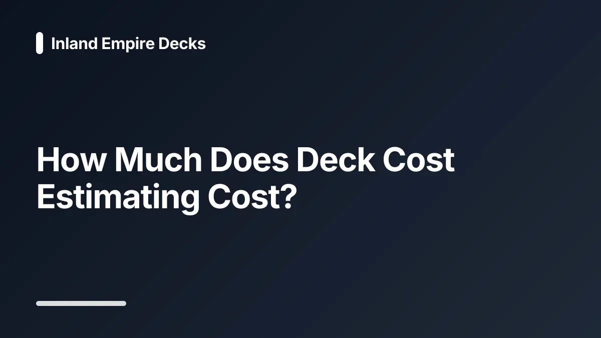 deck cost estimating