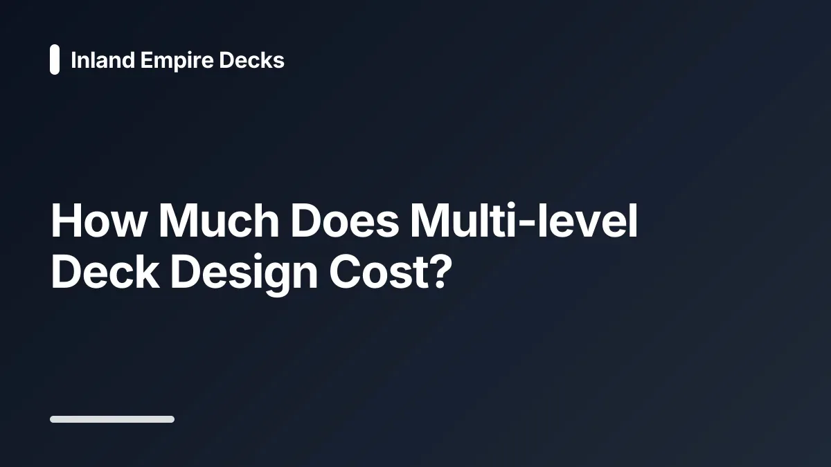 how much does multi level deck design cost