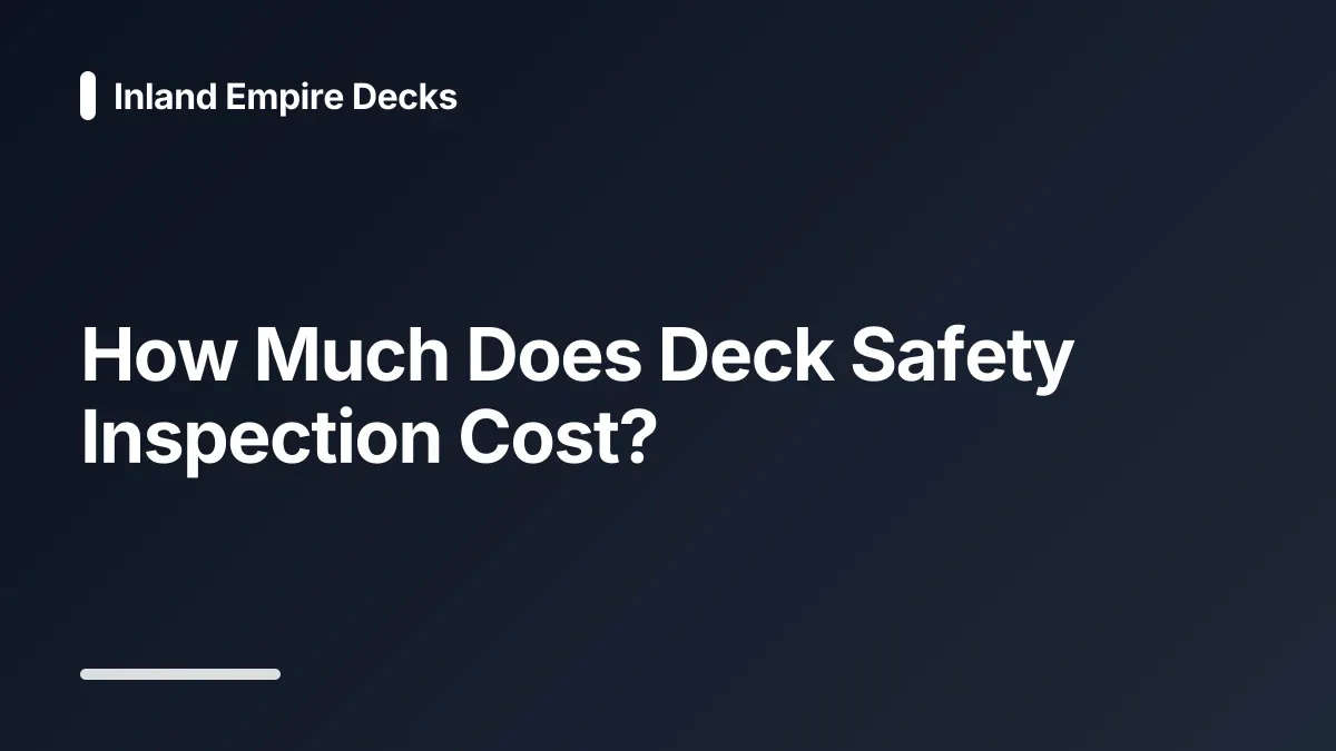 how much does deck safety inspection cost
